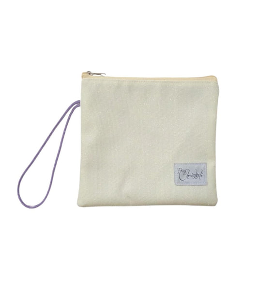 GLITTER LIME ZIPPER POUCH mini