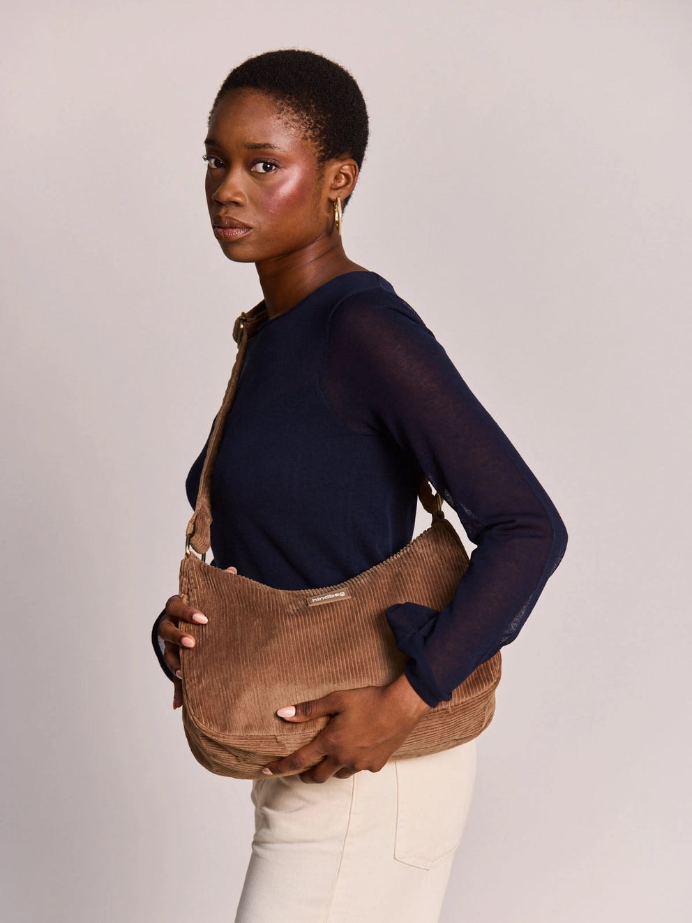 Rosa Macchiato Velvet Crossbody Bag