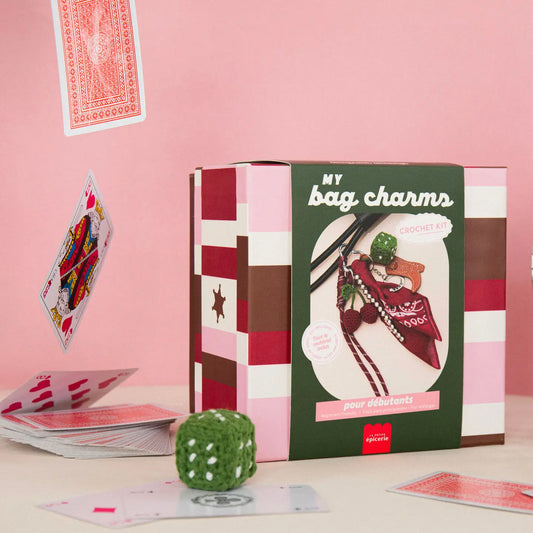 Diy Crochet Bag Charms Kit - Cherry Cowboy