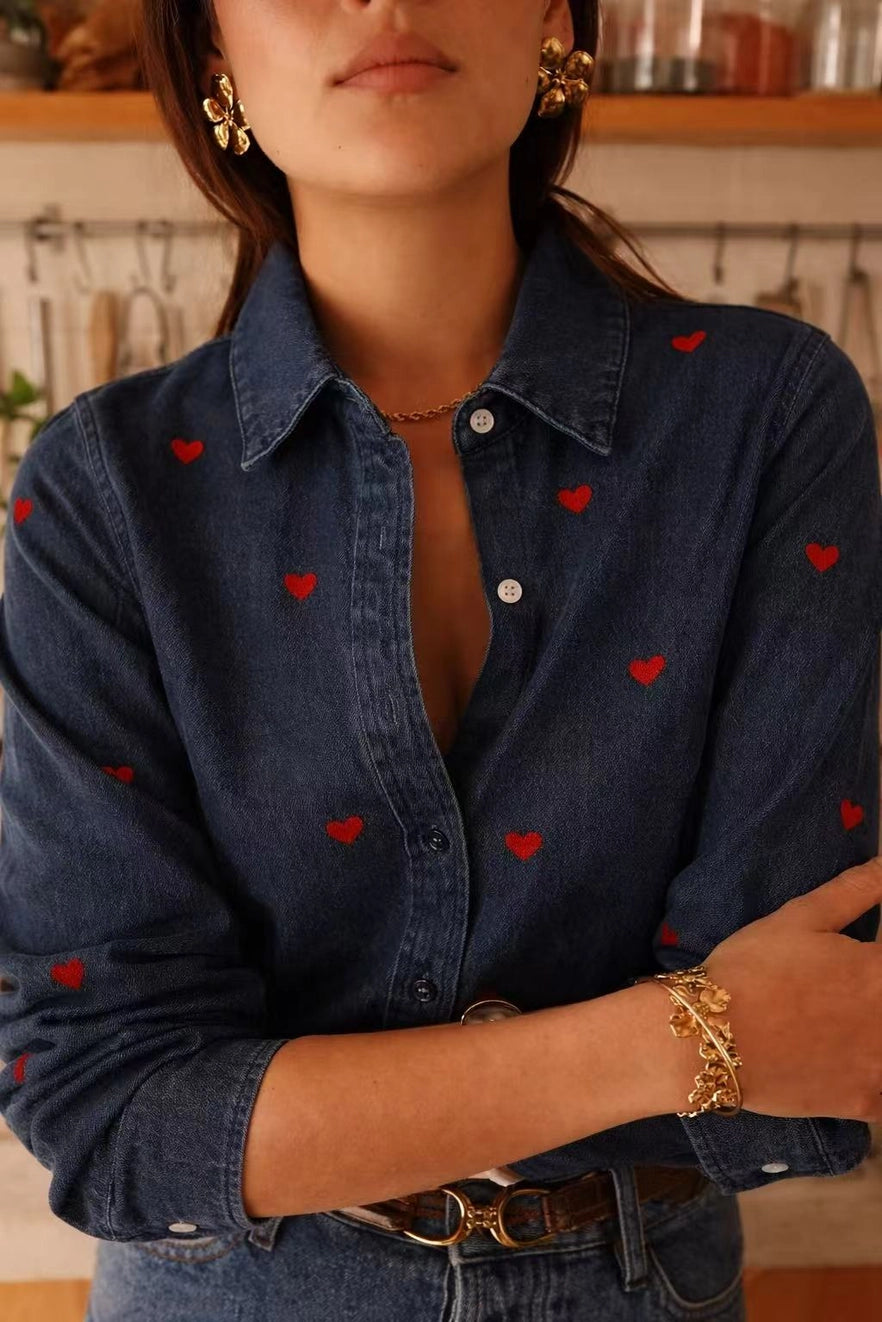 Dark Jean Hearts Shirt