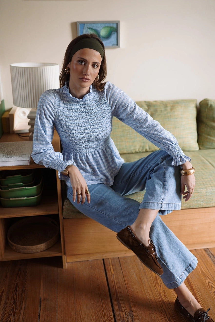 Baby Blue Striped Blouse