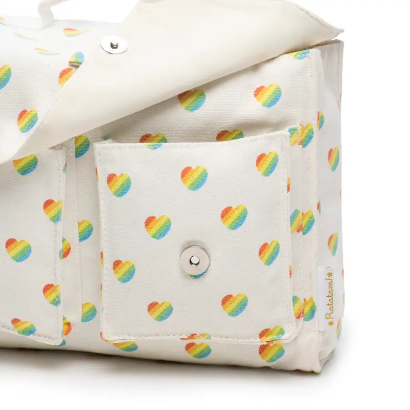 Multicolor Retro Little Heart Printed Kid Backpack
