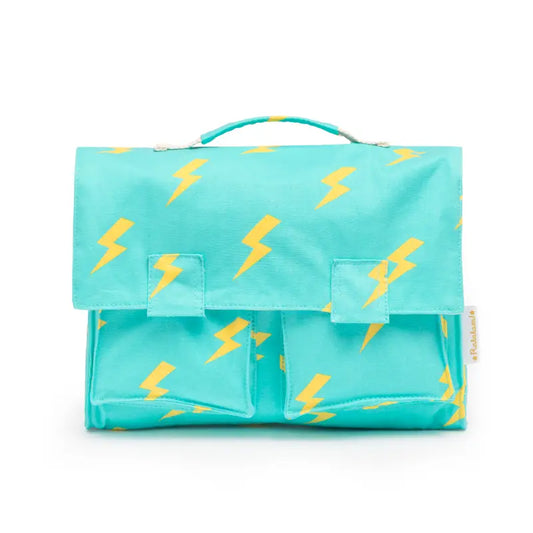 Patterned Cotton Backpack - blue lightning