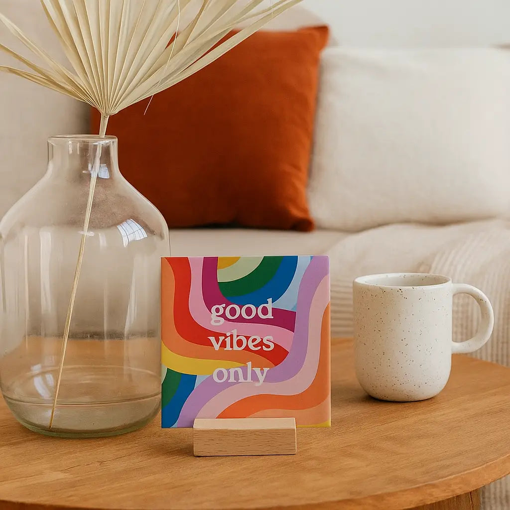 Κεραμικά Διακοσμητικά Πλακάκια Good Vibes Only