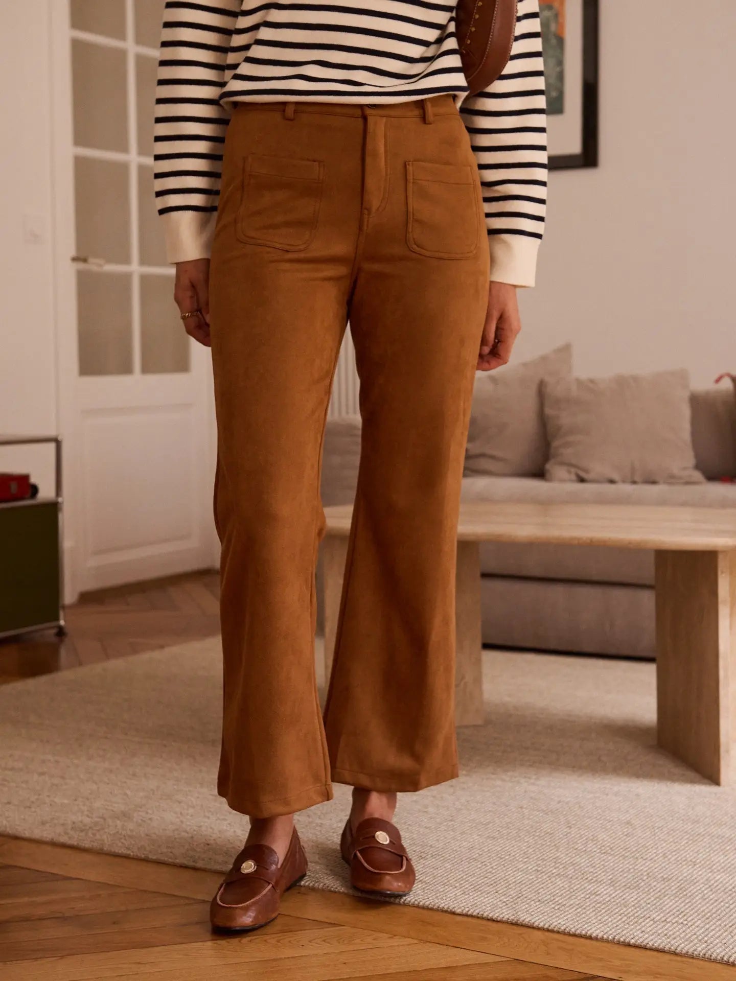 Camel Suede Trousers