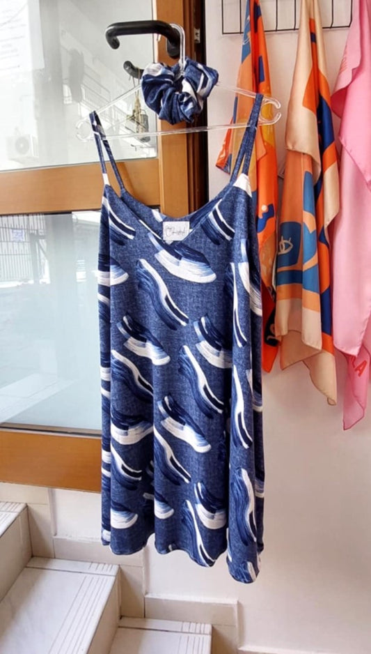 JERSEY BLUE MINI DRESS