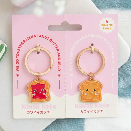 Set of 2 Peanut Butter and Jelly Keyrings