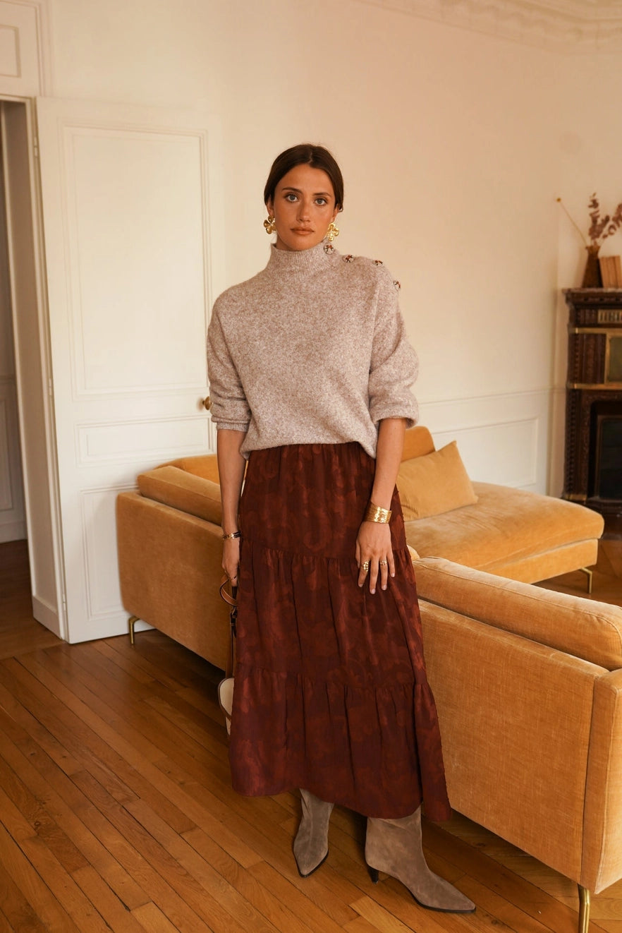 Ambroise Bordeaux Skirt
