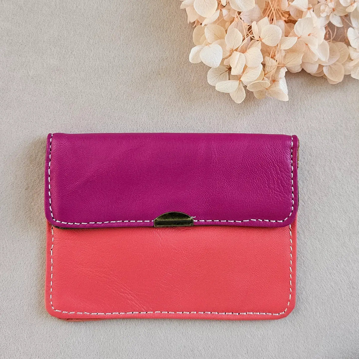 Multi-Colour and Pocket Leather Purse - Mini