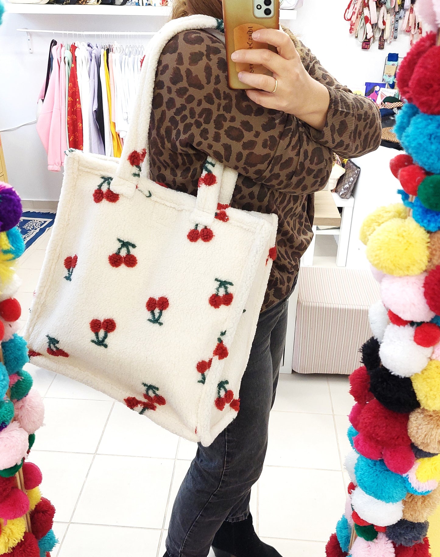 CHERRY TEDDY TOTE