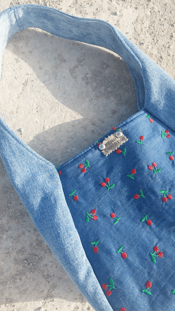 CHERRY UPCYCLING JEANS ALISSA HANDBAG