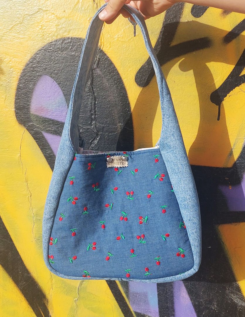 CHERRY UPCYCLING JEANS ALISSA HANDBAG