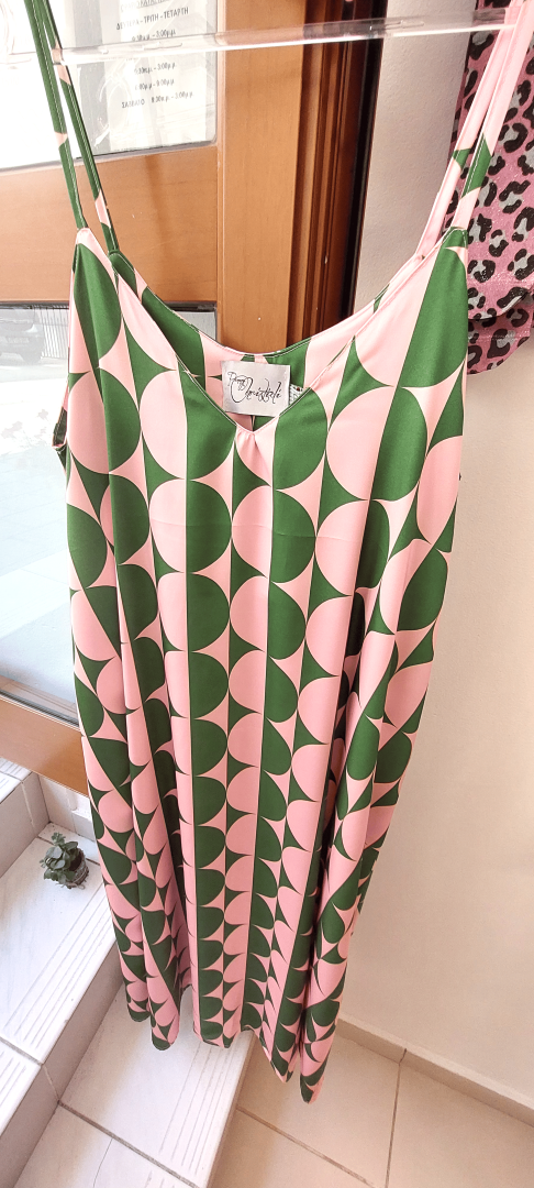 GREEN SATIN AIRY DRESS