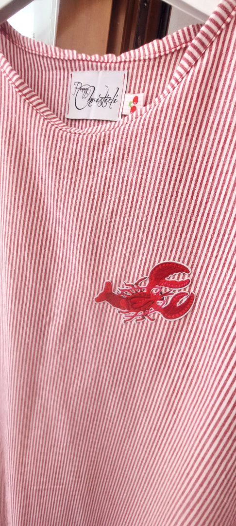 STRIPED LOBSTER MIDI DRESS