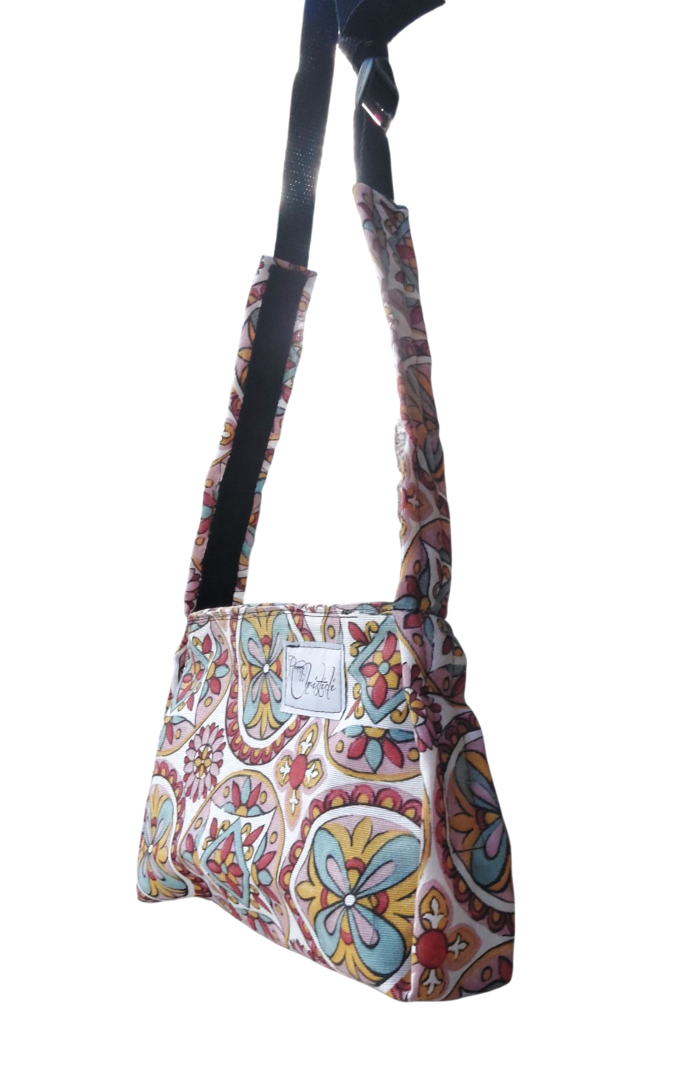 FRENCH MOSAIC SHOULDER BAG WITH SCRUNCHIE