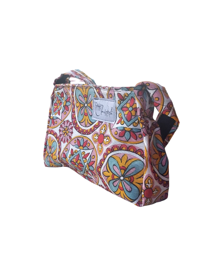 FRENCH MOSAIC SHOULDER BAG WITH SCRUNCHIE