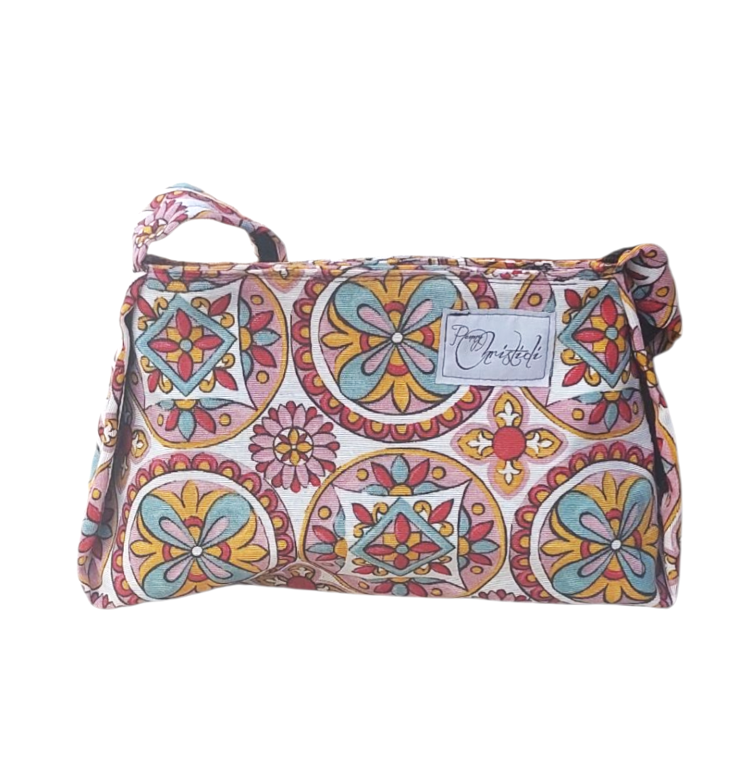 FRENCH MOSAIC SHOULDER BAG WITH SCRUNCHIE