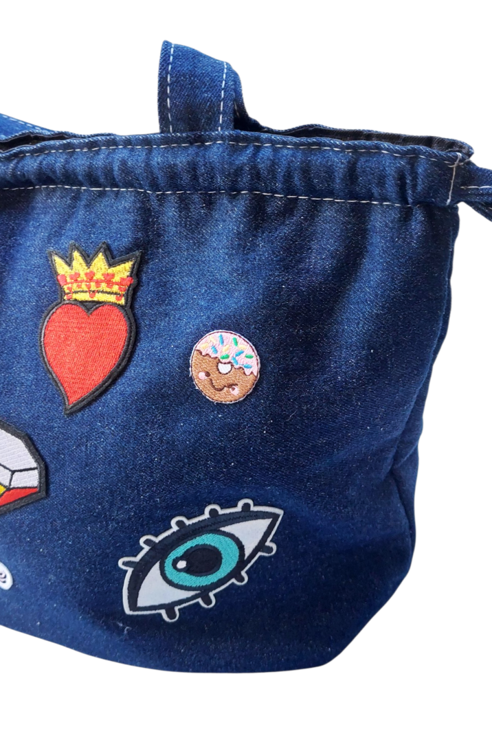 JEAN & PATCHES SHOULDER BAG