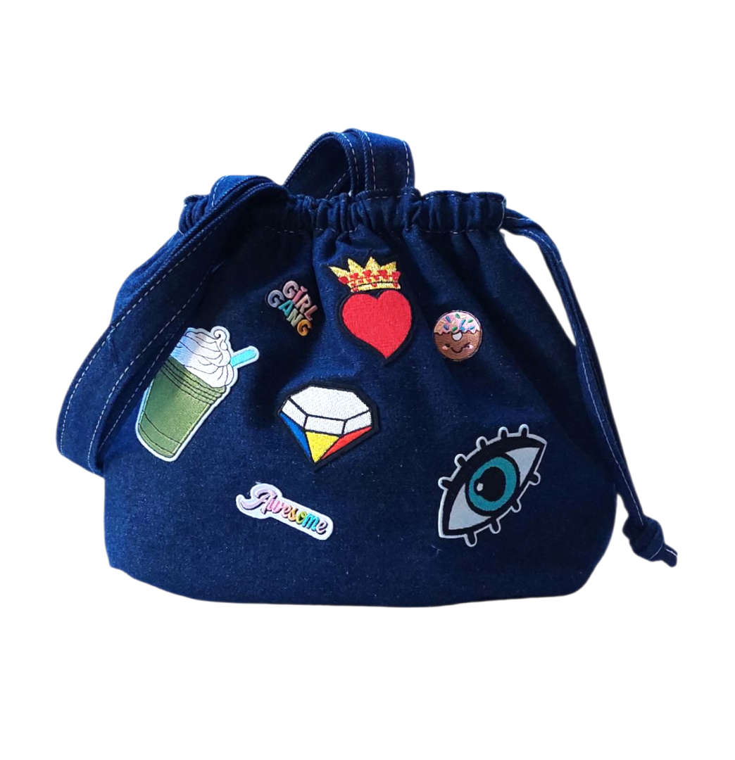JEAN & PATCHES SHOULDER BAG