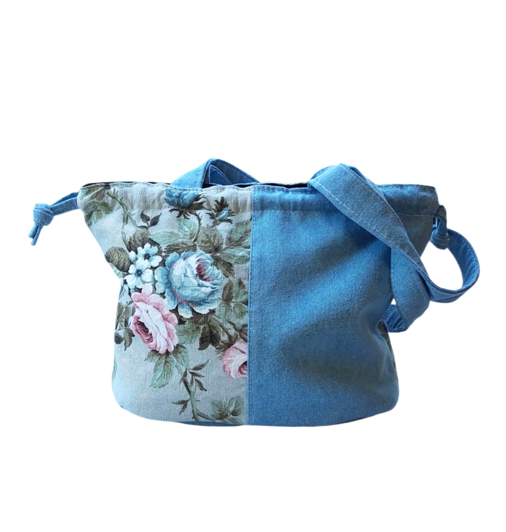 JEAN & FLOWERS SHOULDER BAG