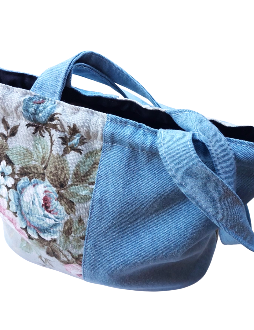 JEAN & FLOWERS SHOULDER BAG