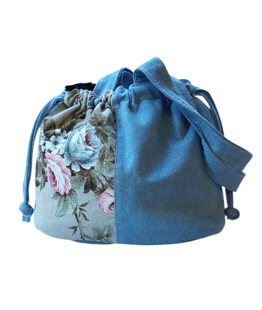 JEAN & FLOWERS SHOULDER BAG