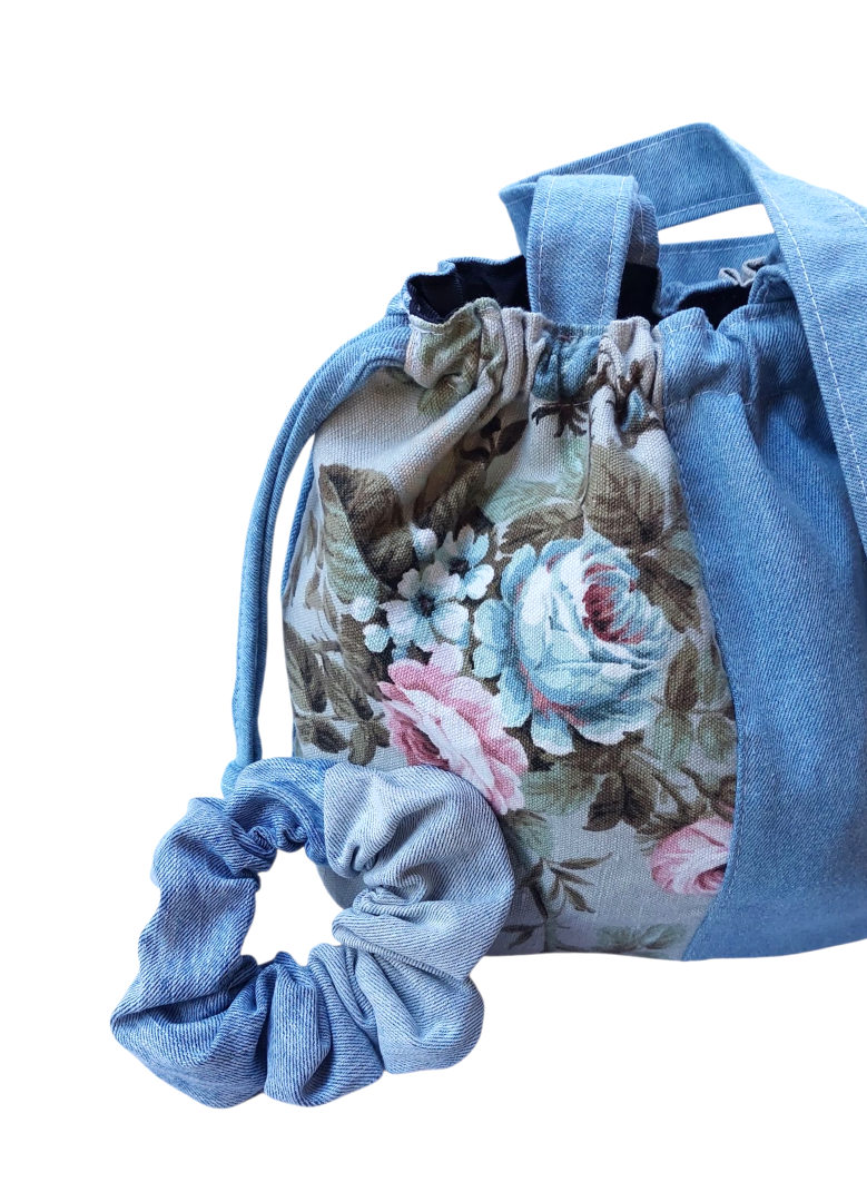 JEAN & FLOWERS SHOULDER BAG