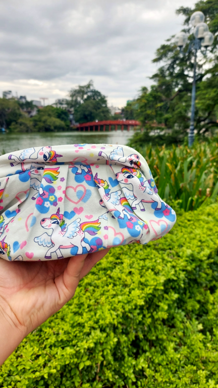 UNICORN JERSEY DUMPLING POUCH BAG - MINI