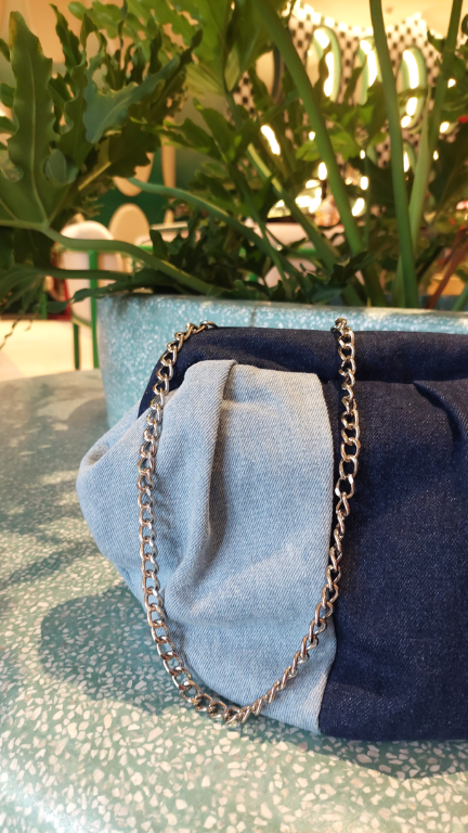 JEAN DUMPLING POUCH BAG - MEDIUM