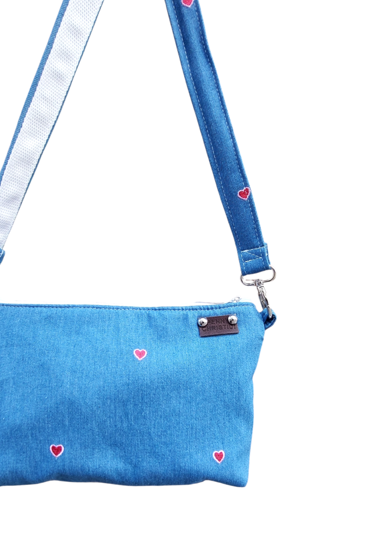 JEAN HEART LADY CROSS BODY POUCH BAG
