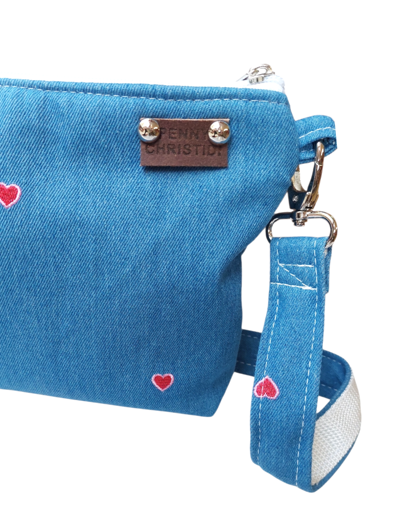 JEAN HEART LADY CROSS BODY POUCH BAG