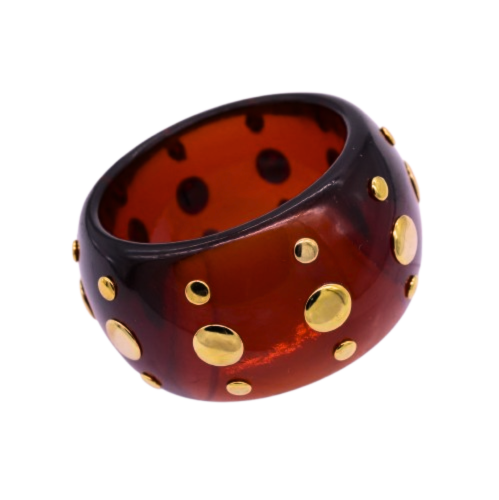 Ακρυλικό Βραχιόλι Bangle με χρυσά τρούκς 46mm