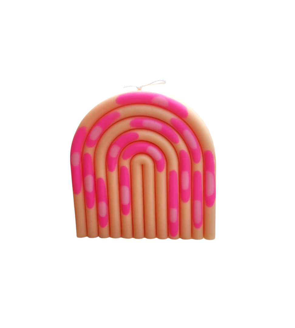 YELLOW RAINBOW Candle 13cm