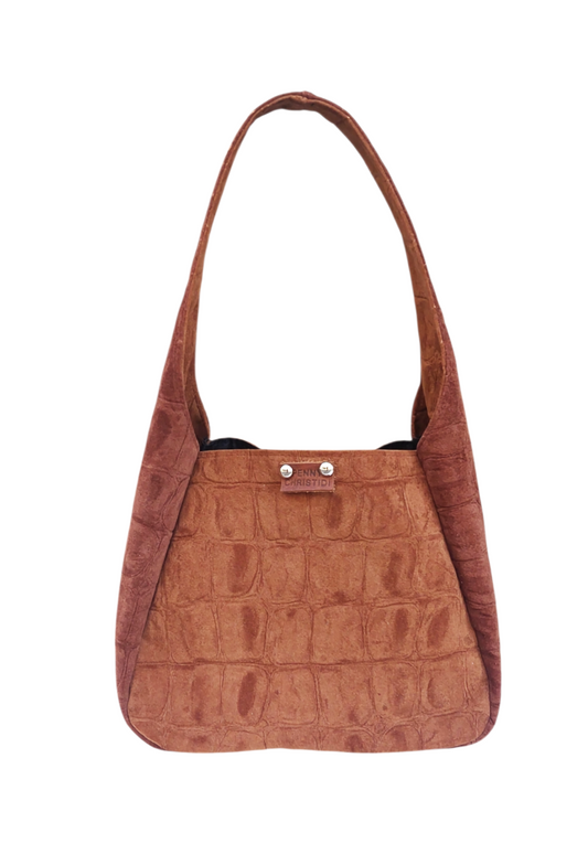 BROWN SUEDE ALISSA HANDBAG