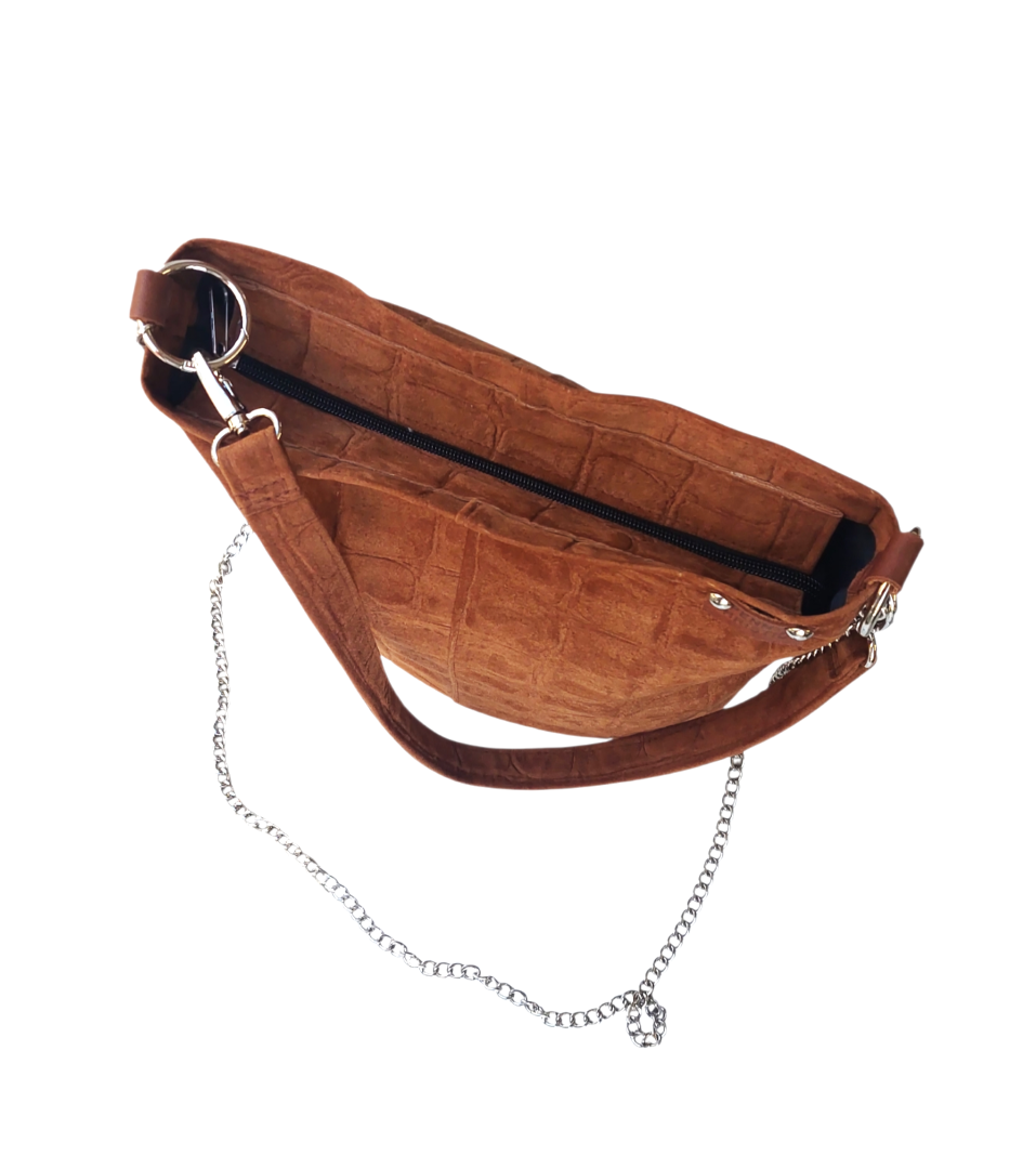 LYDIA BROWN SUEDE SHOULDER BAG