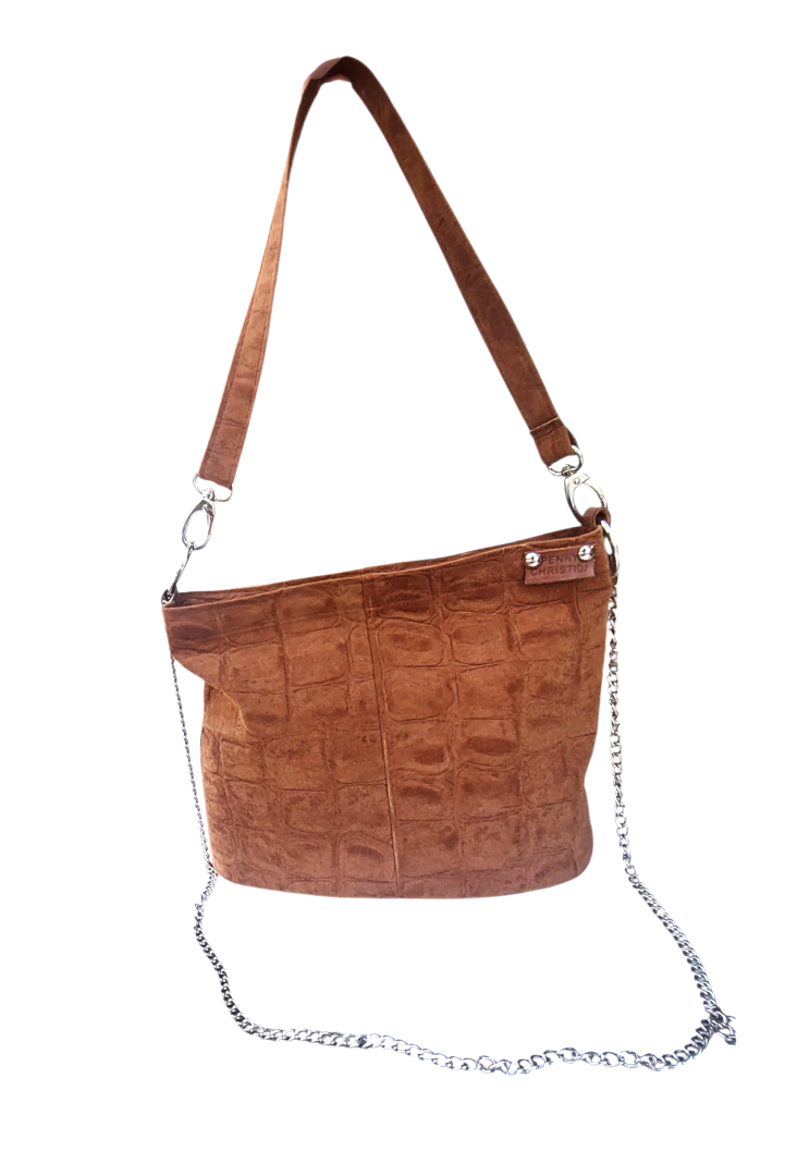 LYDIA BROWN SUEDE SHOULDER BAG