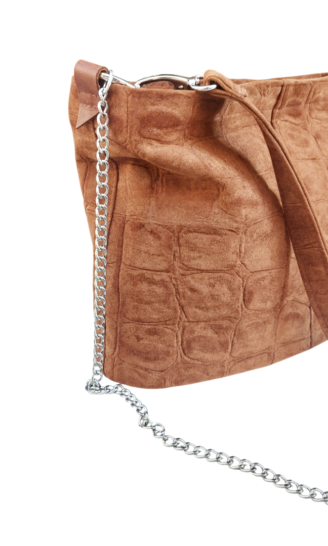 LYDIA BROWN SUEDE SHOULDER BAG