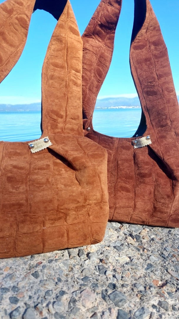 LIGHT BROWN SUEDE HOBO SHOULDER BAG