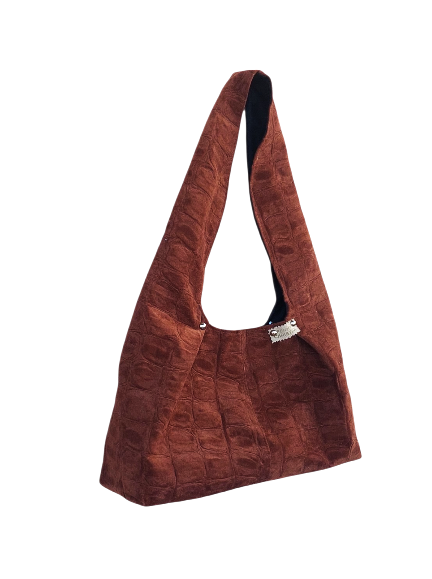 BROWN SUEDE HOBO SHOULDER BAG