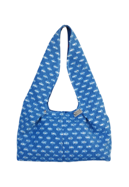 JEAN GLITTER HOBO SHOULDER BAG