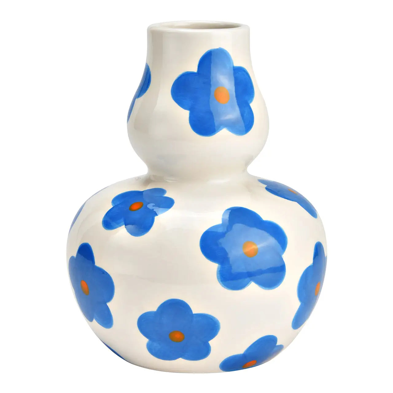 Flower Blue/White Vase 13x16x13cm