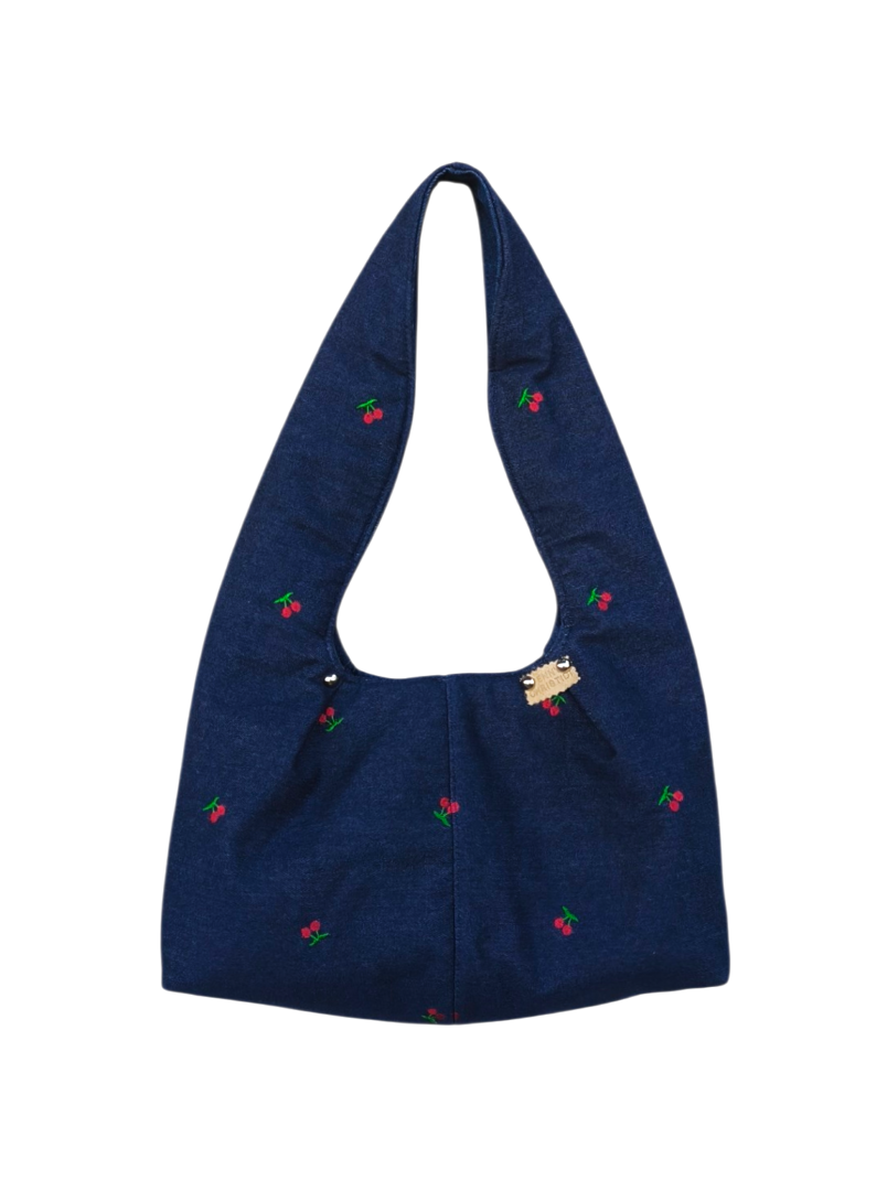 DARK CHERRY JEAN HOBO SHOULDER BAG