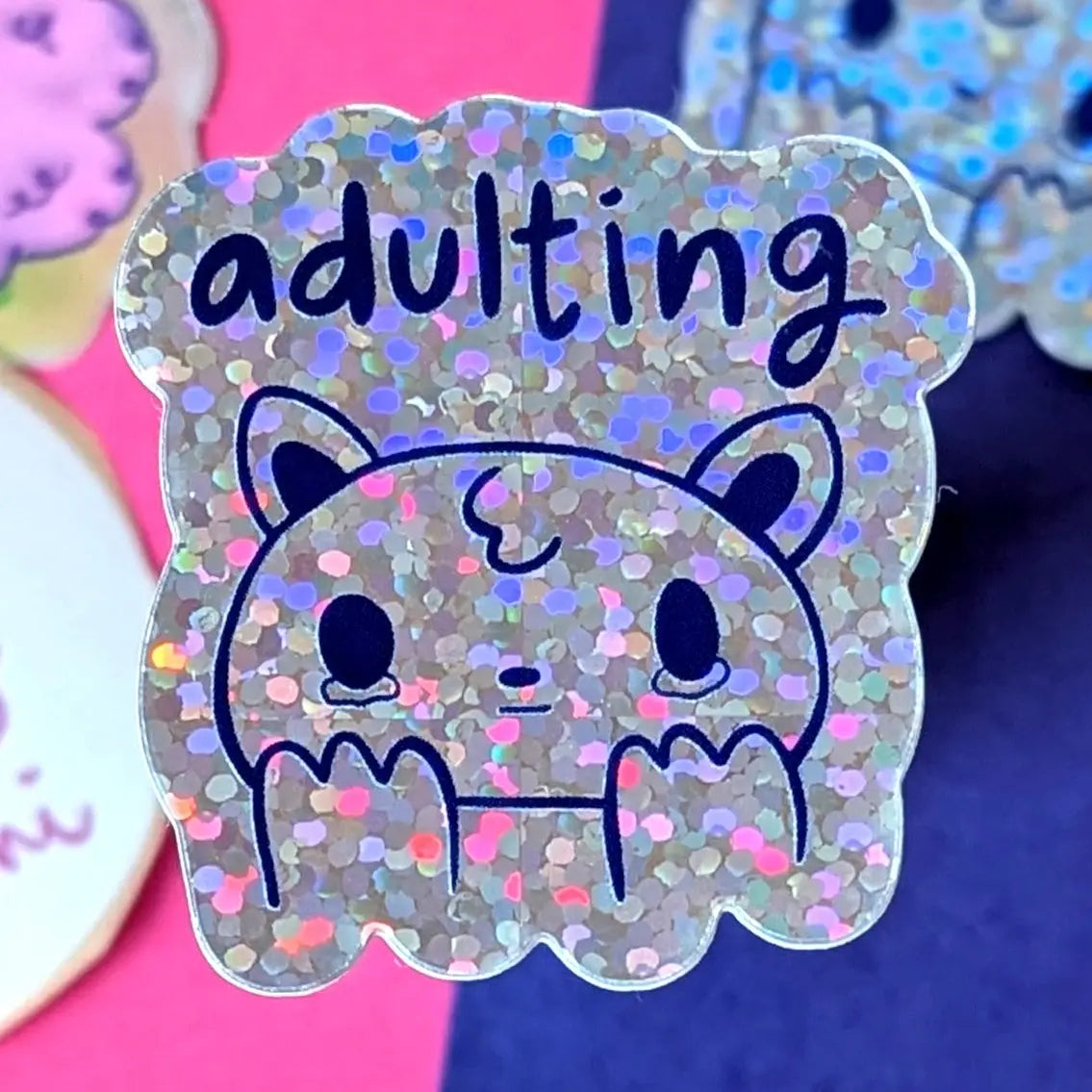 Adulting Glitter Sticker
