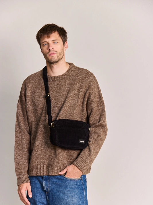 Nino Black Velvet Crossbody Bag