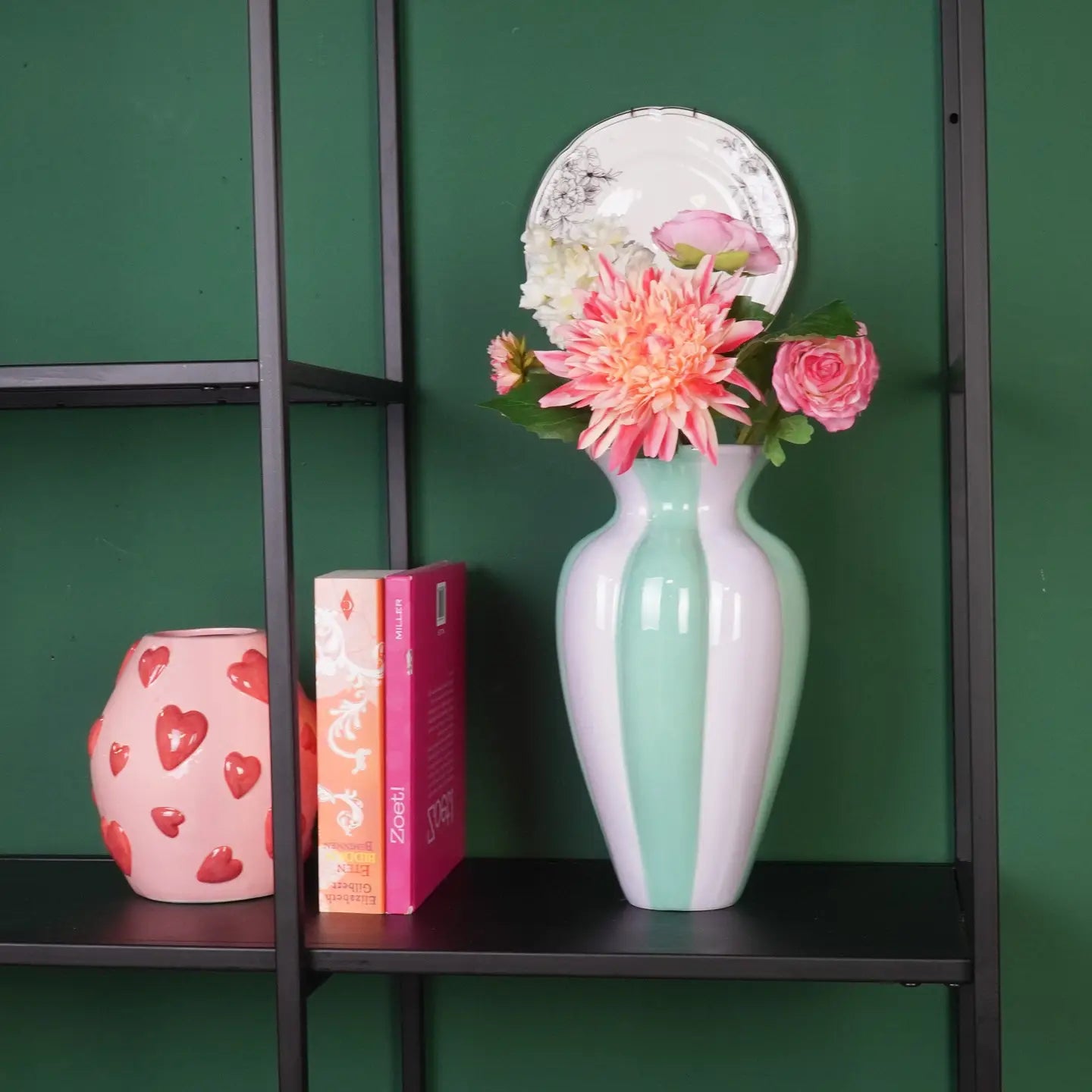 Flower Vase Lilac/ Green 16,5x16,5x29,5 cm