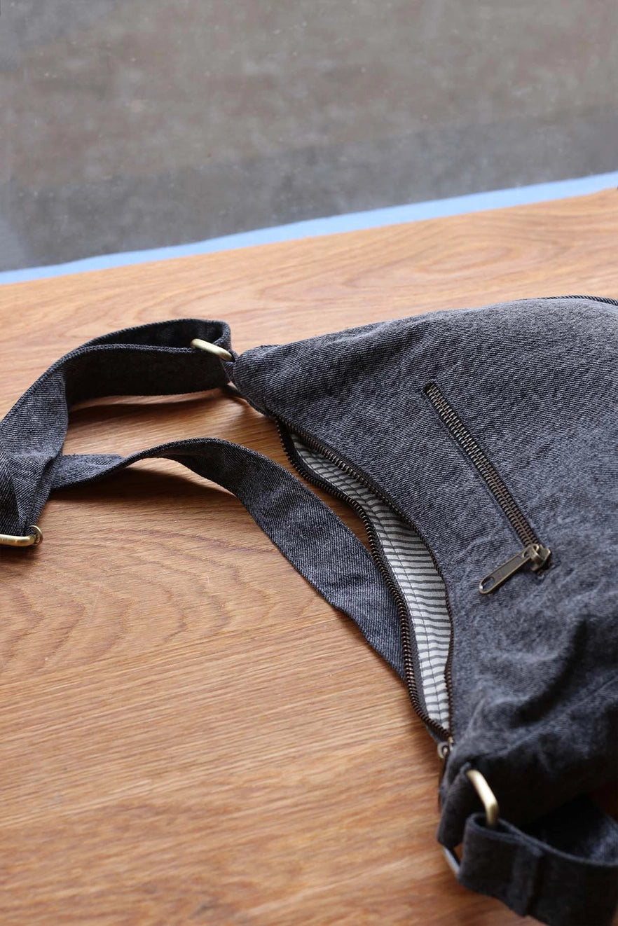 Andrea Denim Grey Fanny Pack
