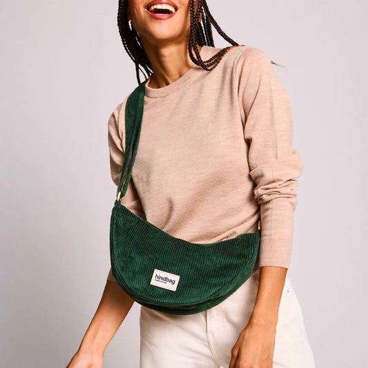 Andrea Velvet Pine Half-Moon Bag