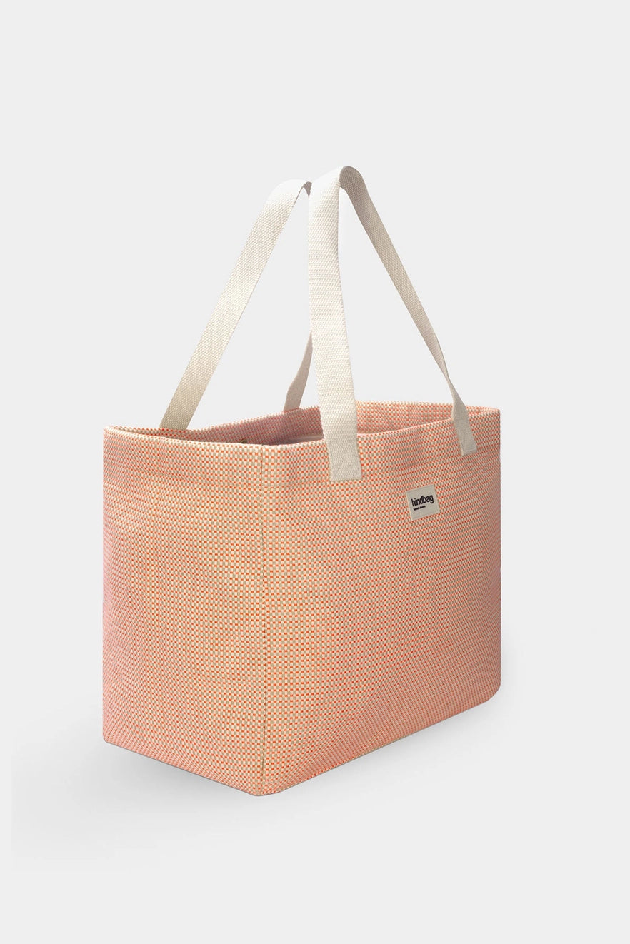 Claude Coral Woven Tote Bag