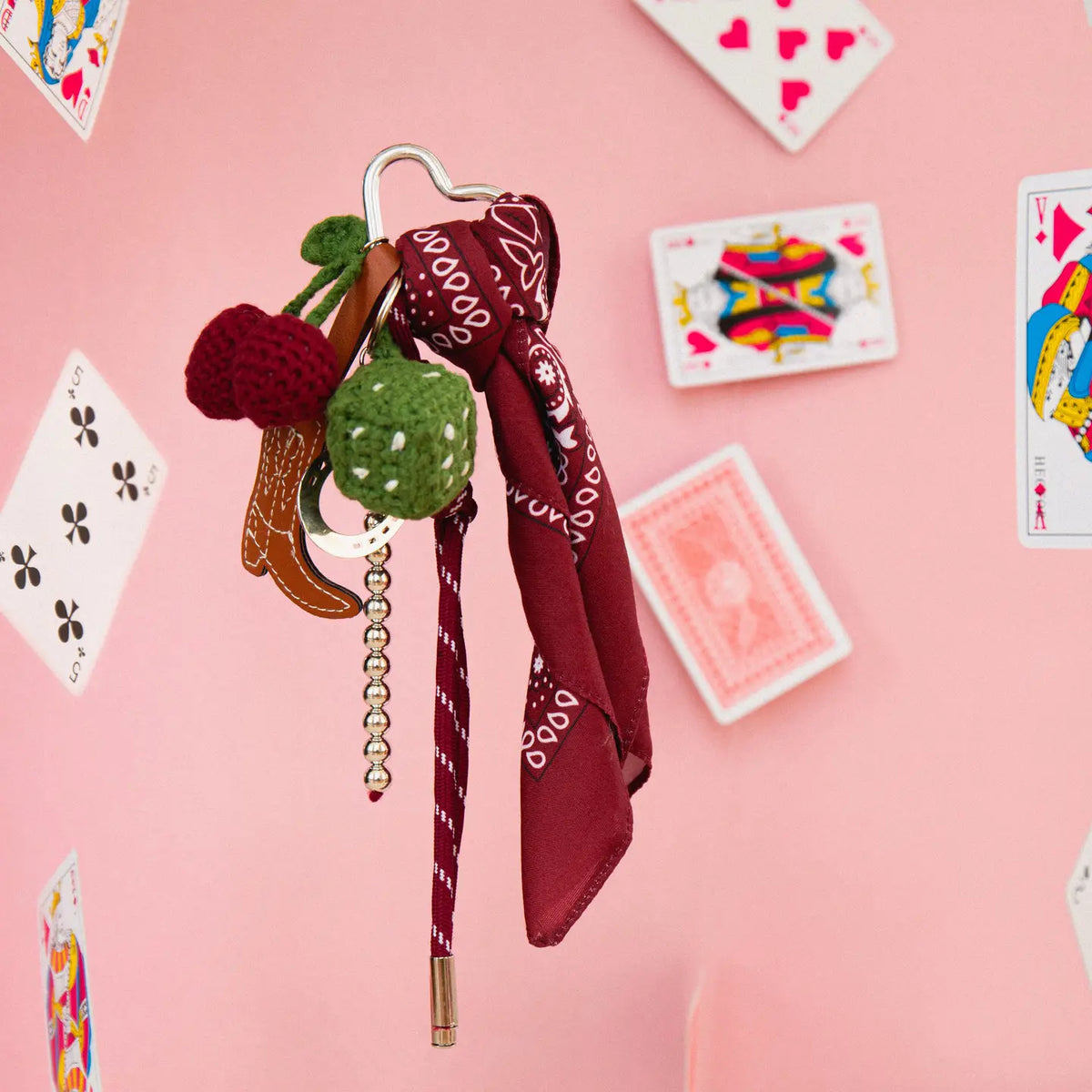 Diy Crochet Bag Charms Kit - Cherry Cowboy