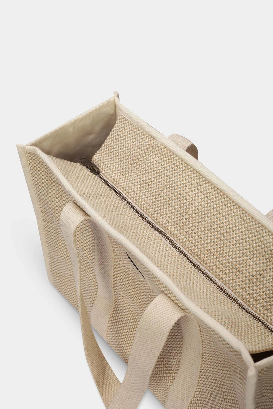 Oscar Nude Woven Tote Bag
